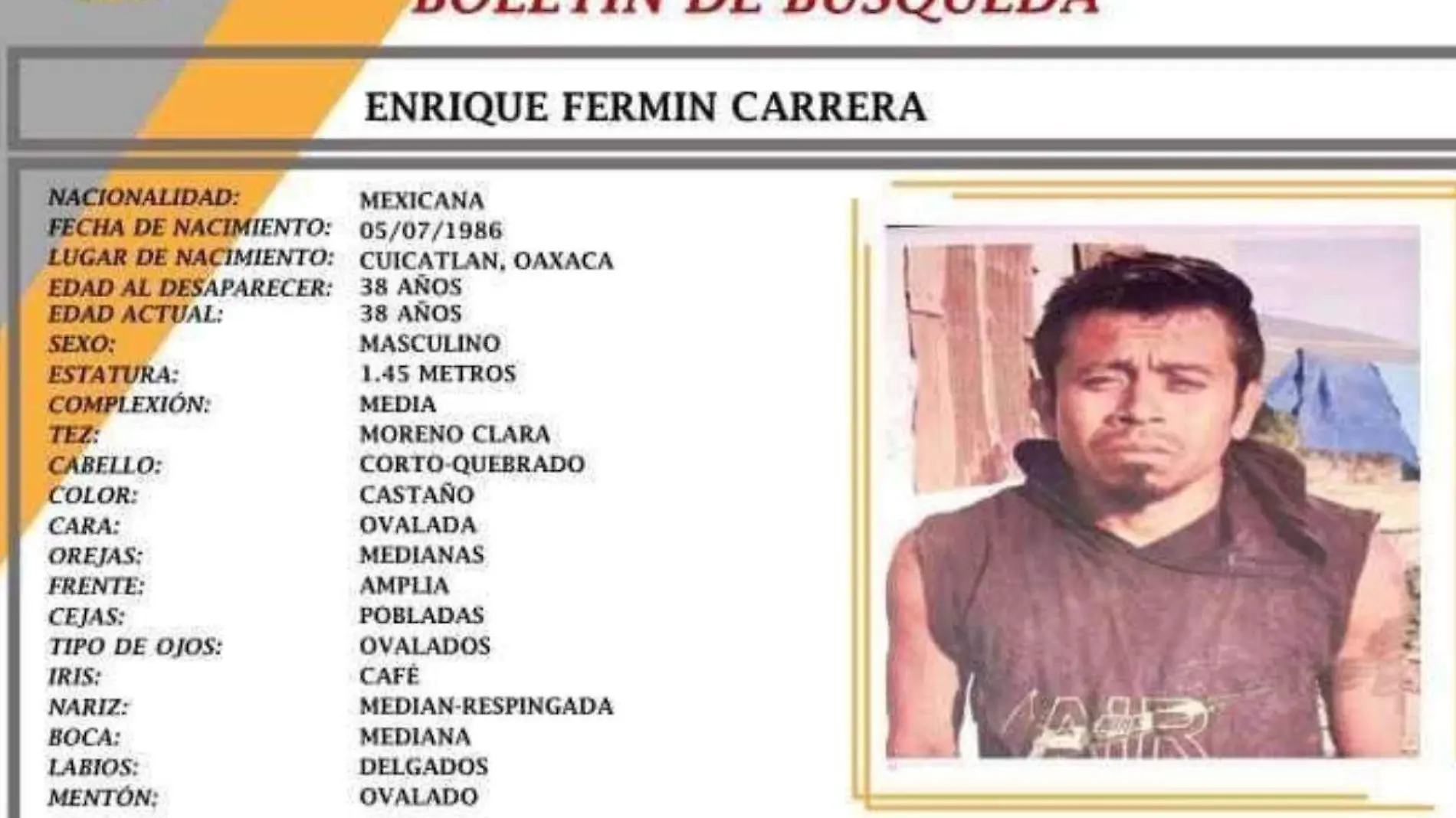 persona desaparecida en Tehuacan